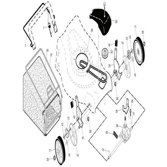 McCulloch M53-150WF - 96141031400 - 2015-12 - Drive Parts Diagram