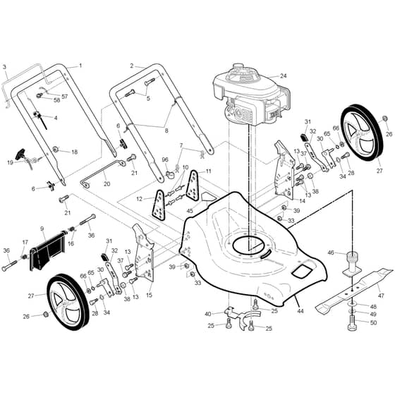 McCulloch M53-160 CMDW - 96141016505 - 2010-04 - Frame & Engine Parts Diagram