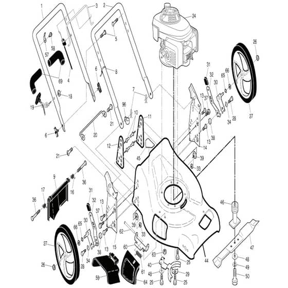 McCulloch M53-190 DWA - 96141016404 - 2009-12 - Frame Parts Diagram