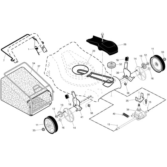 McCulloch M53-190WFX - 96141029900 - 2014-10 - Drive Parts Diagram