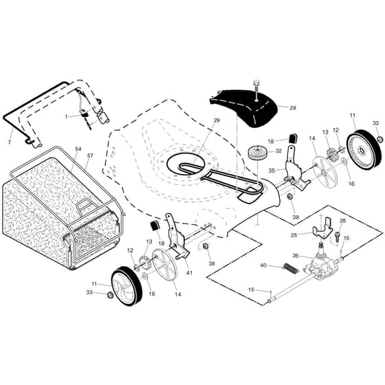McCulloch M53-190WFX - 96141029901 - 2015-03 - Drive Parts Diagram