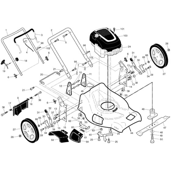 McCulloch M53-190WFX - 96141029901 - 2015-03 - Frame Parts Diagram