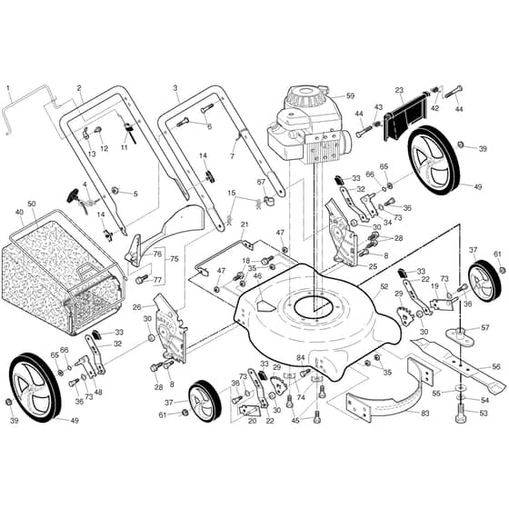 McCulloch M53-501 CMW - 96131003001 - 2012-01 - Frame Parts Diagram