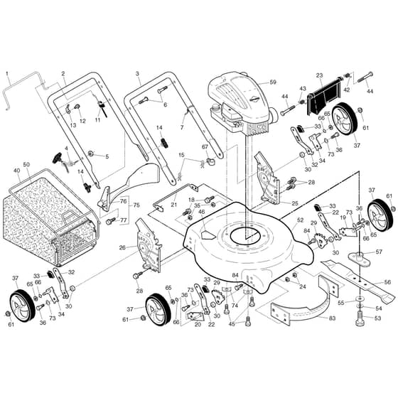 McCulloch M53-550 CM - 96131001507 - 2011-02 - Frame & Engine Parts Diagram