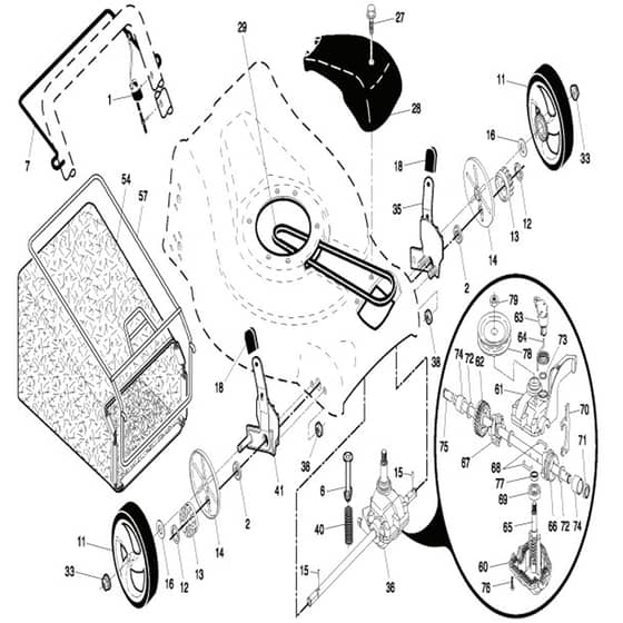 McCulloch M53-650 CMDW - 96141009504 - 2008-02 - Drive Parts Diagram