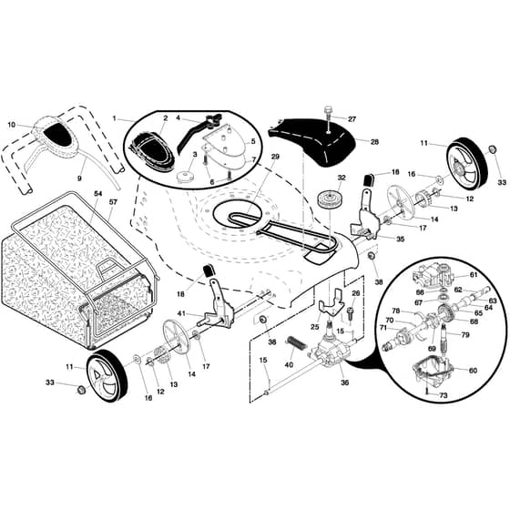McCulloch M53-675 DWA 3IN1 - 96141017300 - 2008-03 - Drive Parts Diagram