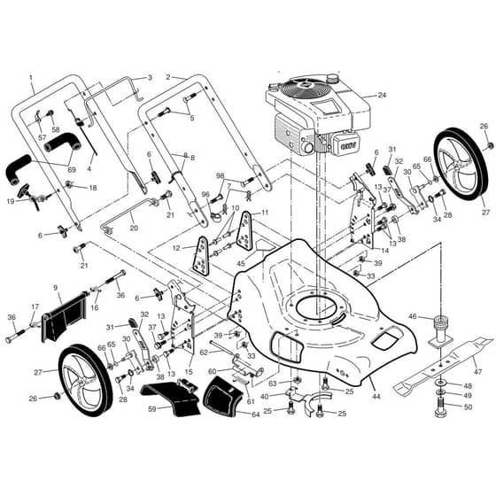 McCulloch M53-875 DWA - 96141025400 - 2011-11 - Frame Parts Diagram