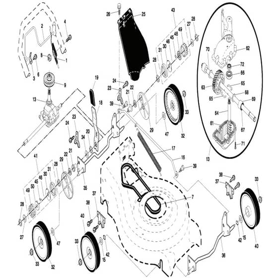 McCulloch M553 CM - 96141011101 - 2007-06 - Drive Parts Diagram
