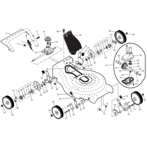 McCulloch M55H53 RD - 96141010702 - 2008-09 - Drive Parts Diagram