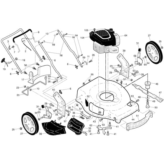 McCulloch M56-140WF - 96121002500 - 2013-01 - Frame Parts Diagram