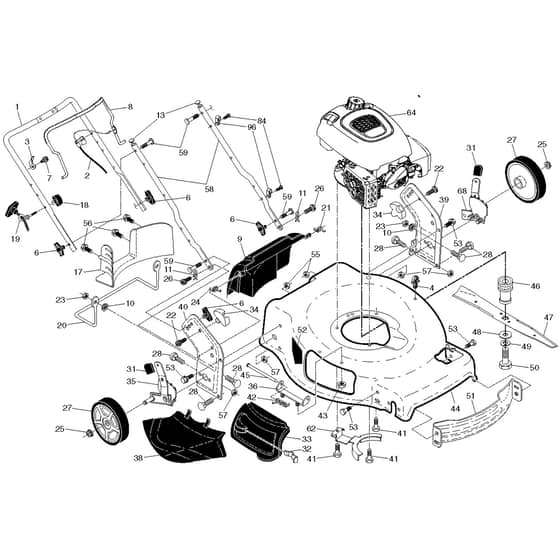 McCulloch M56-150F - 96764820100 - 2016-10 - Frame Parts Diagram