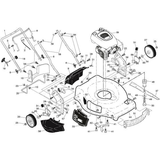 McCulloch M56-150F - 96764820101 - 2018-11 - Frame Parts Diagram