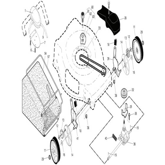 McCulloch M56-190AWFPX - 96141026203 - 2015-02 - Drive Parts Diagram