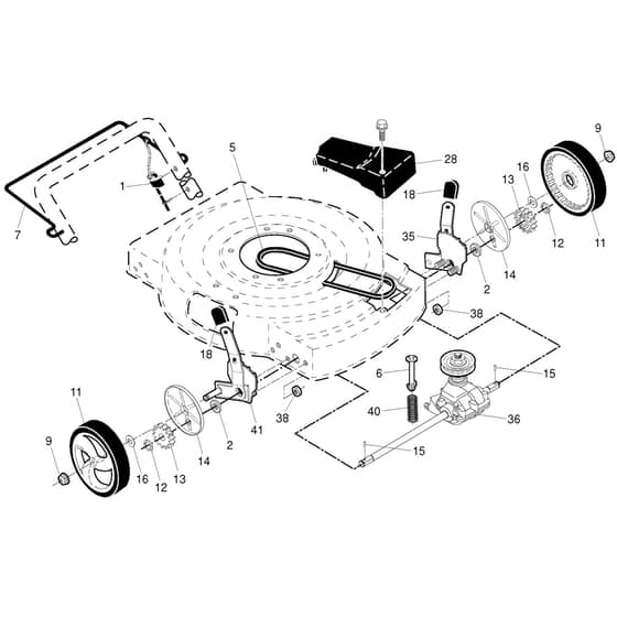 McCulloch M56-575 SMDW - 96121002100 - 2012-01 - Drive Parts Diagram