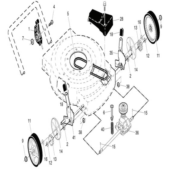 McCulloch M56-675 SMDW - 96121002200 - 2011-11 - Drive Parts Diagram