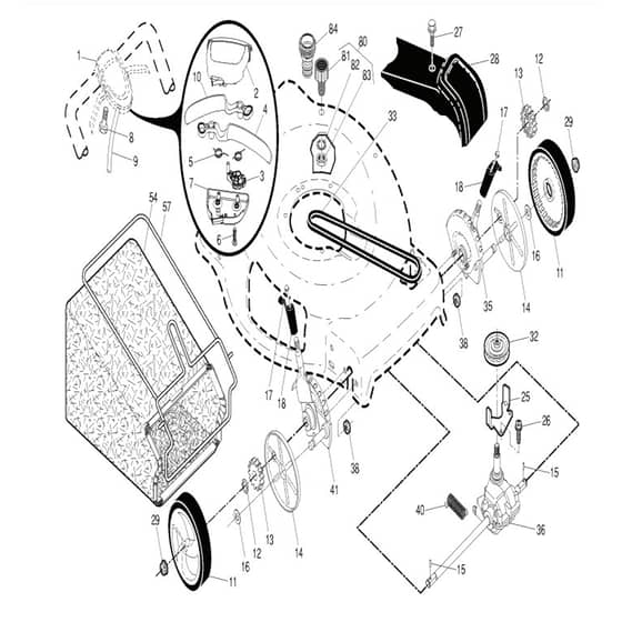 McCulloch M56-875 DWA - 96141022500 - 2010-02 - Drive Parts Diagram