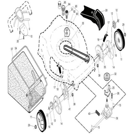 McCulloch M56-875 DWA - 96141022503 - 2010-12 - Drive Parts Diagram
