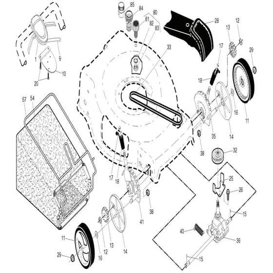 McCulloch M56-875 DWA - 96141025500 - 2011-11 - Drive Parts Diagram