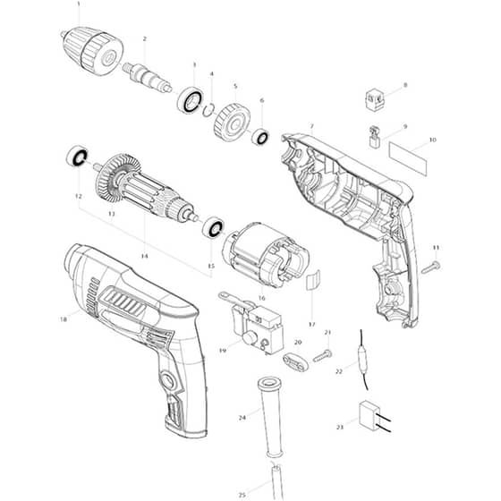 Makita M6002 - Drill - Power Tool Diagram