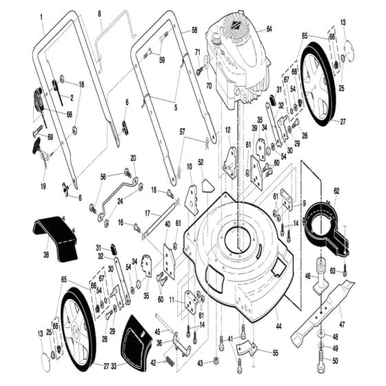 McCulloch M65B56S DK - 96121000100 - 2008-06 - Frame Parts Diagram