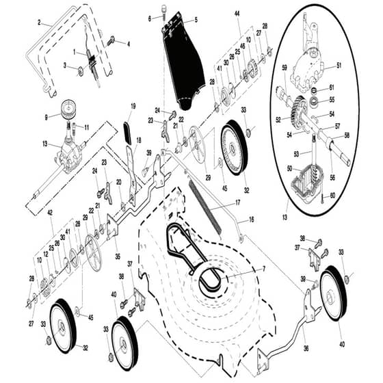 McCulloch M65B5 SD - 96141000302 - 2007-04 - Drive Parts Diagram
