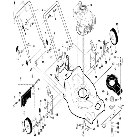 McCulloch M675T53 FD - 96141009300 - 2008-02 - Frame Parts Diagram