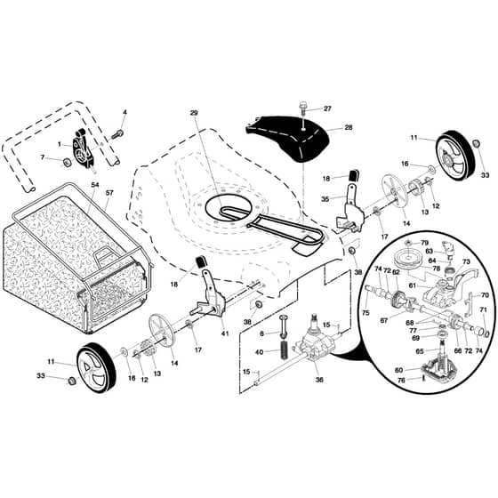 McCulloch M7053 D 07 - 96141015001 - 2011-09 - Drive Parts Diagram