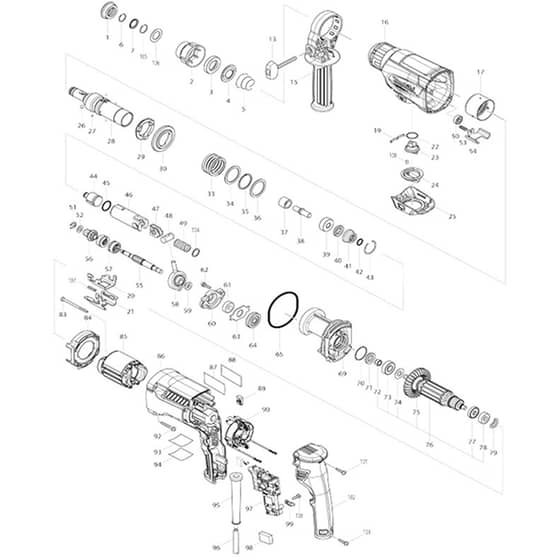 Makita M8701 - 26mm Combination Hammer - Power Tool Diagram