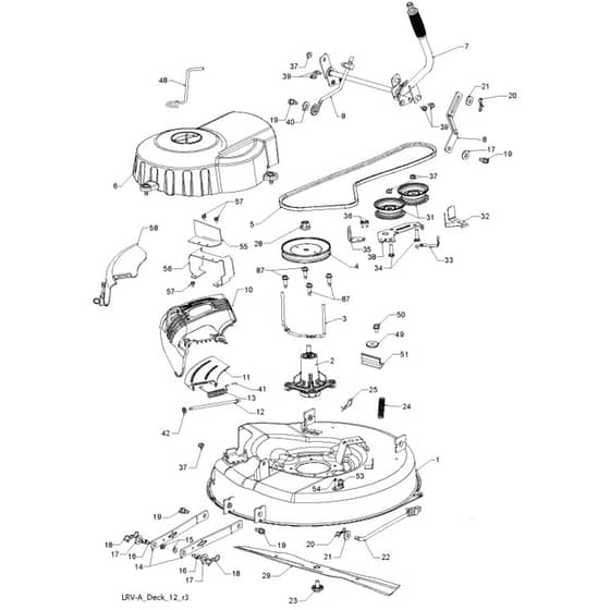 McCulloch M95-66X - 96021002304 - 2014-06 - Mower Deck - Cutting Deck Parts Diagram