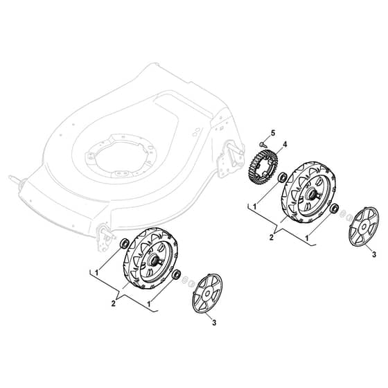 M 5320 PD ES - 2013-2014 - 299532523/MTF - Castel Garden Rotary Mower Wheels and Hub Caps Diagram