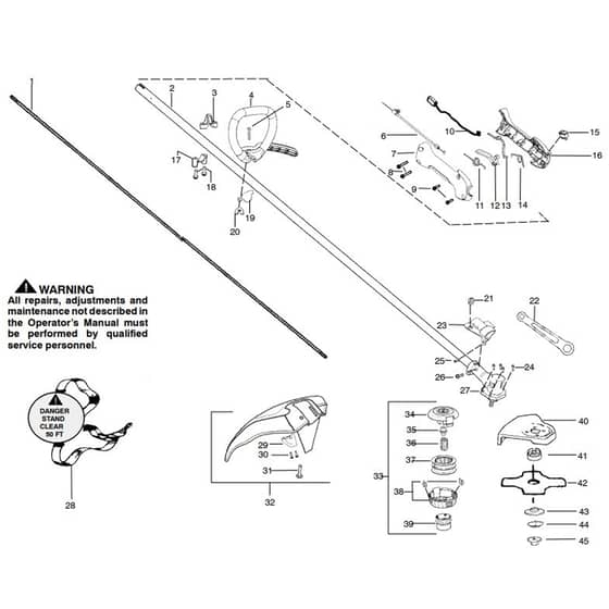 McCulloch MAC 250 L GT - 2010-03 - Shaft & Handle (2) Parts Diagram