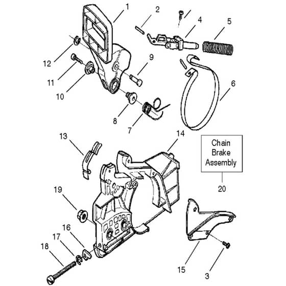McCulloch MAC CAT 435 - 2008-05 - Chain Brake & Clutch Cover Parts Diagram