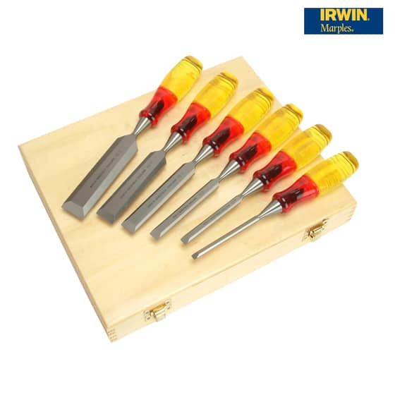 IRWIN Marples M373 Bevel Edge Chisel Splitproof Handle Set 6: 6