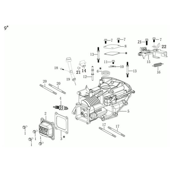 MAX 48 TK ALLROAD ALUMINIUM ( K655) EURO 5 - Oleo-Mac Rotary Mower Crankcase Diagram