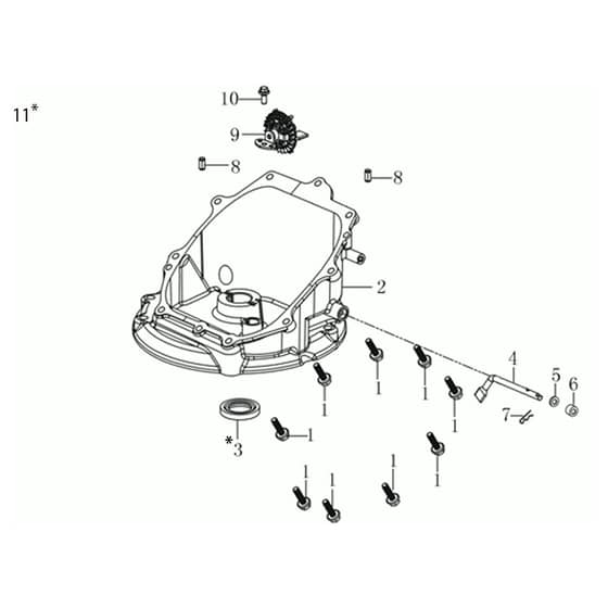 MAX 48 TK ALLROAD ALUMINIUM ( K655) EURO 5 - Oleo-Mac Rotary Mower Crankcase cover Diagram