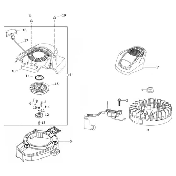 MAX 48 TK ALLROAD ALUMINIUM ( K655) EURO 5 - Oleo-Mac Rotary Mower Ignition system Diagram
