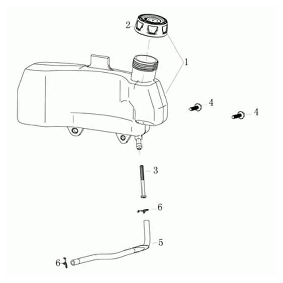 MAX 48 TK ALLROAD ALUMINIUM ( K655) EURO 5 - Oleo-Mac Rotary Mower Tank Diagram