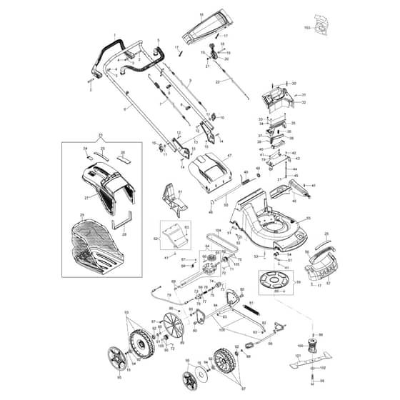 MAX 53 THX ALLROAD ALUMINIUM - 2018 - Oleo-Mac Rotary Mower illustrated parts list Diagram