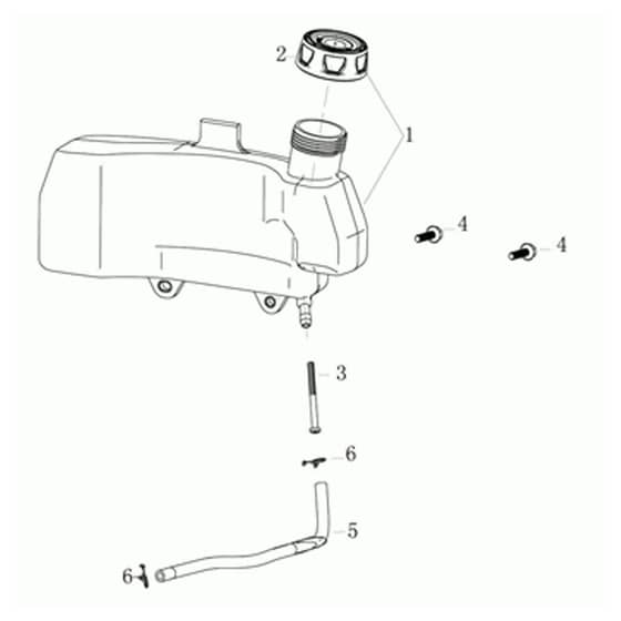 MAX 53 TK ALLROAD ALUMINIUM (K805) EURO 5 - Oleo-Mac Rotary Mower Tank Diagram