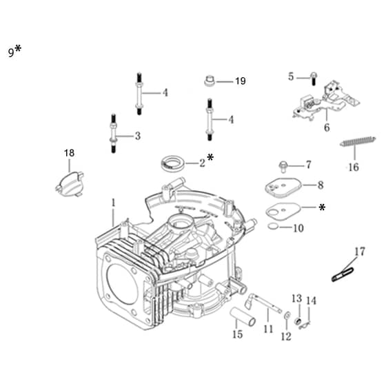 MAX 53 TK ALUMINIUM PRO (K805) EURO 5 - Oleo-Mac Rotary Mower Crankcase Diagram