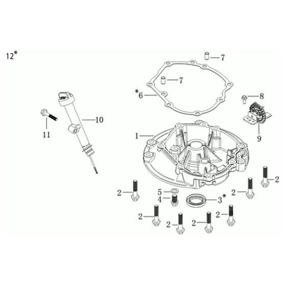MAX 53 TK ALUMINIUM PRO (K805) EURO 5 - Oleo-Mac Rotary Mower Crankcase cover Diagram