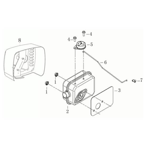 MAX 53 TK ALUMINIUM PRO (K805) EURO 5 - Oleo-Mac Rotary Mower Muffler Diagram