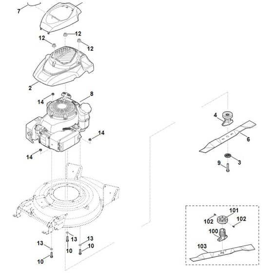 Viking MB2.2 RT - Engine - Blade - Parts Diagram