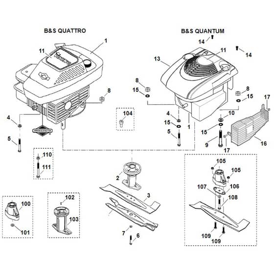 Viking MB400 - Engine - Blade - Parts Diagram