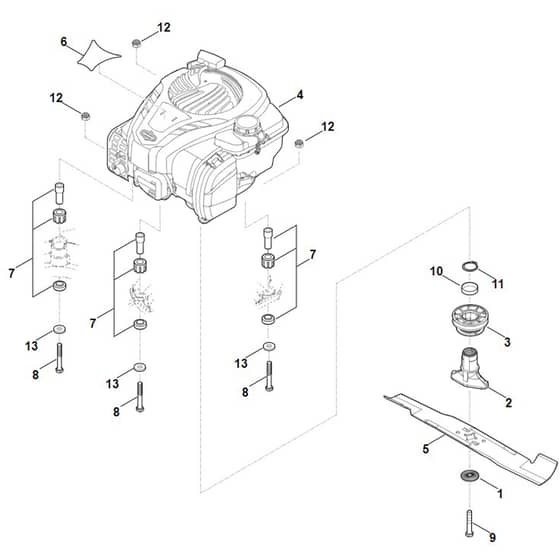 Viking MB448.1 VC - Engine - Blade - Parts Diagram