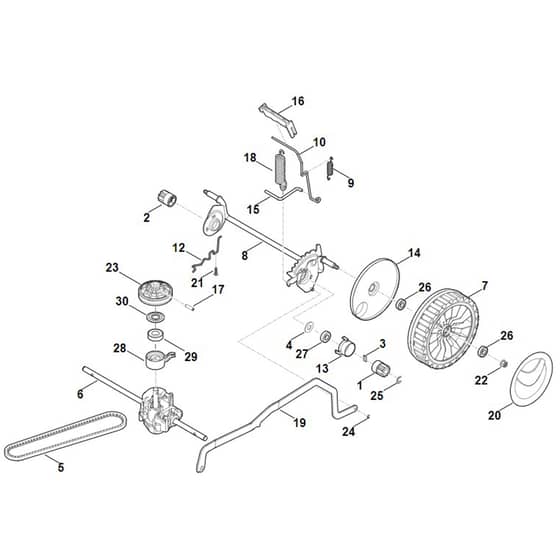Viking MB448.1 VC - Rear Axle - Height Adjustment - Parts Diagram