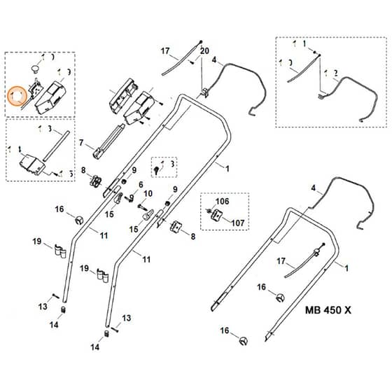 Viking MB450 X - Handle - Parts Diagram