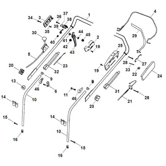 Viking MB455 BC - Handle - Parts Diagram