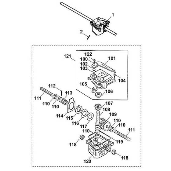 Viking MB455 E - Gear Head - Parts Diagram