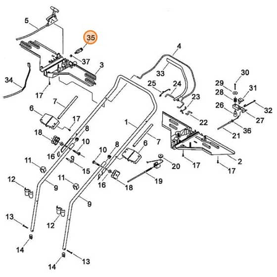 Viking MB455 E - Handle 02 - Parts Diagram